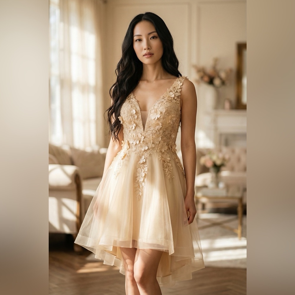 Anny Lee Cream Floral Mini Dress